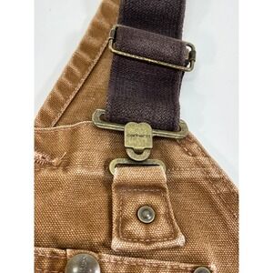 Carhartt Men's Brown Canvas Bib Overalls Size 38x30 Workwear Double Knee READ